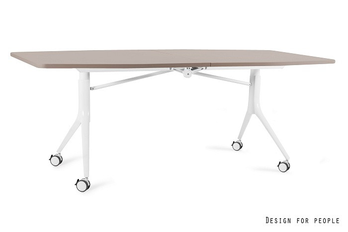 UNIQUE Carl II görgős asztal, 200*100 cm, bézs