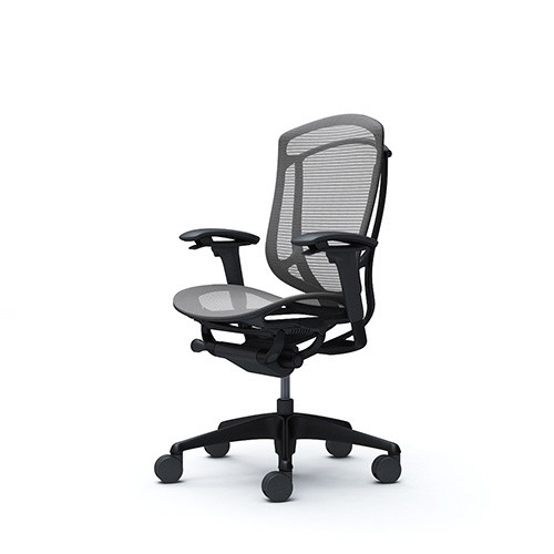 Image of Okamura Contessa II prémium ergonomikus irodai szék - fekete váz, fekete keret, szürke háló