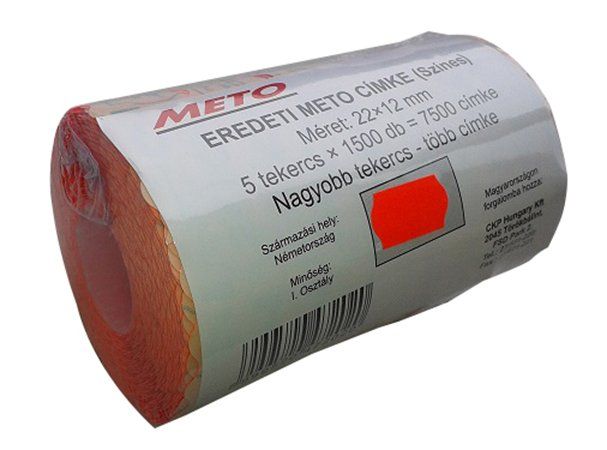 METO Árazógépszalag, 22x12 mm, METO, piros METO Árazógépszalag, 22x12 mm, METO, piros