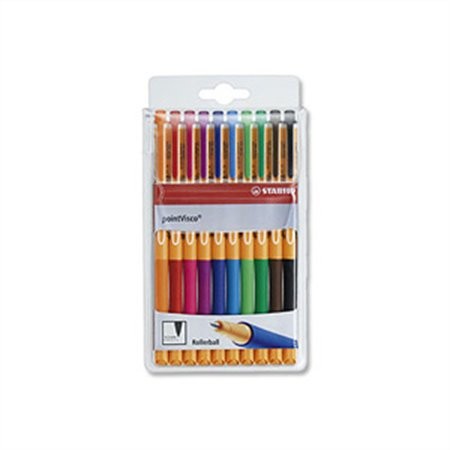 STABILO Rollertoll készlet, 0,5 mm, STABILO "PointVisco", 10 különböző szín STABILO Rollertoll készlet, 0,5 mm, STABILO "PointVisco", 10 különböző szín