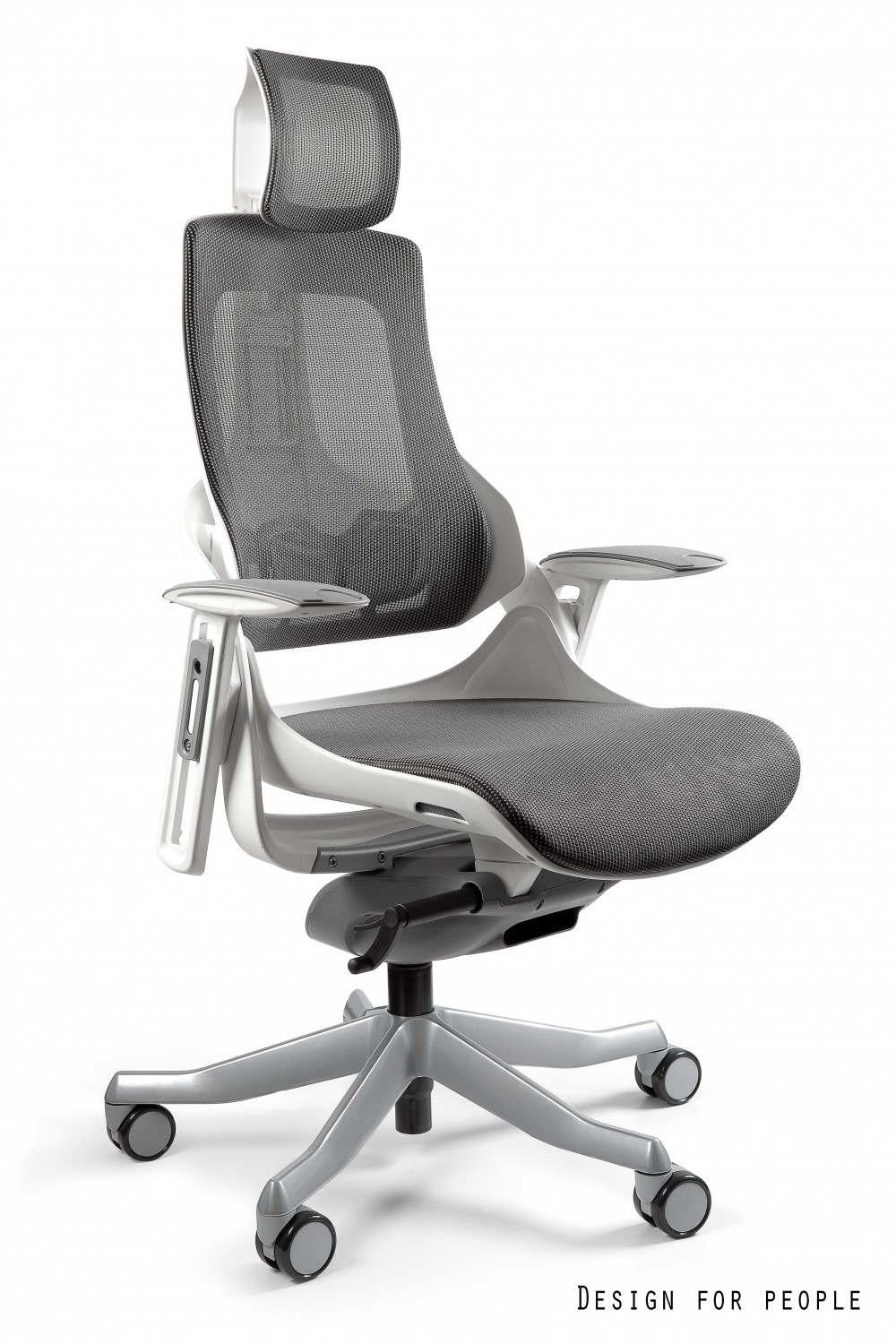 UNIQUE WAU ergonomikus irodai szék, fehér váz-sötétszürke háló