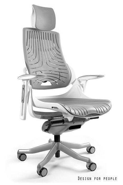 UNIQUE WAU ELASTOMER ergonomikus irodai szék, fehér váz-szürke